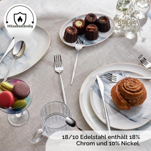 Set Tacamuri Karaca Lizbon, 60 piese pentru 12 persoane, inox 1810, spalabil in masina de spalat - Img 7