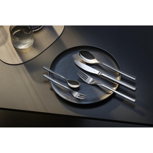 Set tacamuri WMF Palermo 12 persoane tacamuri 60 bucati cutit monobloc otel inoxidabil Cromargan lustruit stralucitor poate fi spalat in masina de spa - Img 2