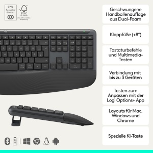Set Tastatura si Maus Logitech Signature Comfort MK880, Bluetooth, Ergonomic - Img 2