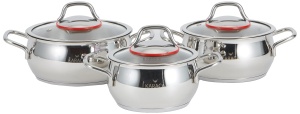 Set Tavi Karaca Emirgan Midi - 3 piese, inox, 14cm, 16cm, 18cm