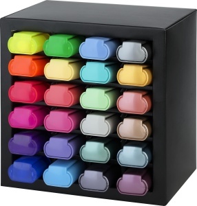 Set Textmarkere Faber-Castell, 24 Culori Neon, Metallic si Pastel, Organizer Birou
