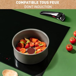 Set tigai si oale Tefal Ingenio Renew L2619002 5 piese Inductie Strat ceramic Maner detasabil - Img 4