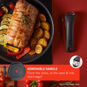 Set tigai Tefal Ingenio Easy Cook Clean L1599602 7 piese negru cu maner detasabil antiaderent - Img 3