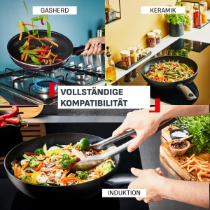 Set tigai Tefal Reflect On 2428 cm, antiaderente, aluminiu reciclat, crema - Img 6