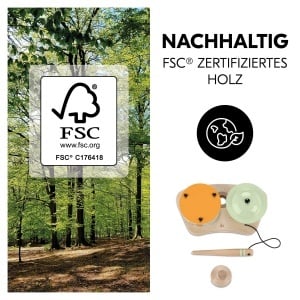 Set tobe pentru copii Hauck Play Drums S din lemn FSC pentru coordonare mana-ochi compatibil cu Play Tray - Img 8