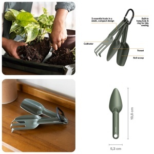 Set unelte pentru ingrijirea plantelor Fiskars Urban Plant Care, 3 piese, otel inoxidabil, oliv - Img 4