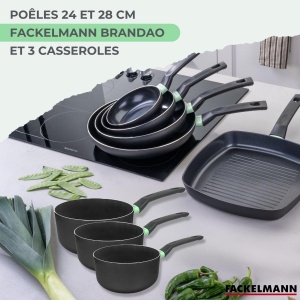 Set vase de gatit Fackelmann Brandao antiaderent PFAS-free pentru toate tipurile de plite - Img 2