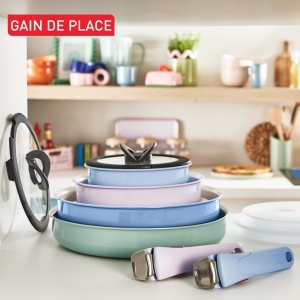 Set vase de gatit Tefal Ingenio Serenity L827S404 4 piese Antiaderent Design compact Blue Calm - Img 3