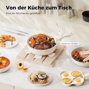 Set vase de gatit YASHE 20 piese cu maner detasabil antiaderent gri - Img 7