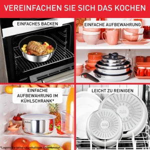 Set vase Tefal Ingenio Emotion L897SK 20 piese maner detasabil antiaderent Titanium 2X compatibil inductie - Img 4