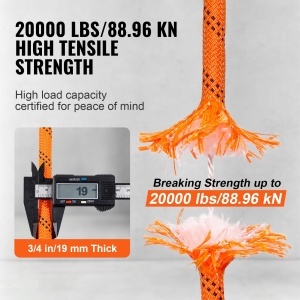 Sfoara din poliester VEVOR JLDL19-64, 34 inch, 220 feet, rezistenta 20000 lbs - Img 5