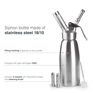 Sifon profesional Lacor 68300 inox 1810 pentru spume calde si reci 05L - Img 4