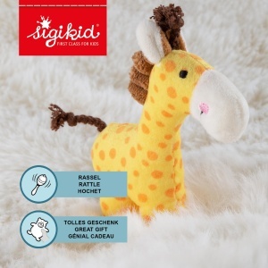 Sigikid 41170 Rassel Giraffe Orange Jucarie pentru Bebelusi Lavabila - Img 3