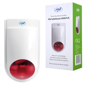 Sirena Exterioara PNI SafeHouse HS007LR, 110 dB, AlbRosu, Wireless