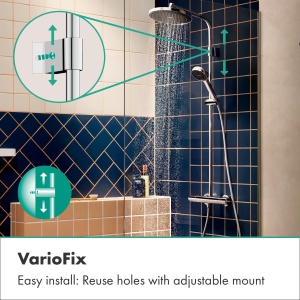 Sistem de dus hansgrohe Activera S 240 EcoSmart, crom, cu termostat si 2 tipuri de jeturi - Img 7