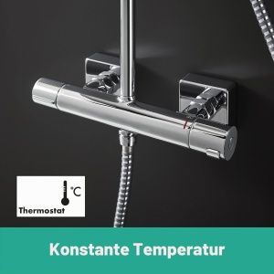 Sistem de dus hansgrohe Vernis Shape cu termostat, dus de ploaie 230x170 mm, crom - Img 3
