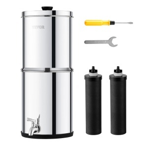 Sistem de filtrare a apei VEVOR cu 7 L, inox, 99 clor eliminat, 2 filtre - Img 1