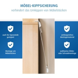 Sistem de siguranta pentru mobilier reer, 2 benzi de 72 cm, montare usoara - Img 3