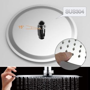 Sistem dus GRIFEMA G7005, dus cu efect de ploaie 25x25cm, inox - Img 4