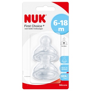 Sistem Supt Anti-Colici NUK First Choice Silicon Marimea 2 (6-18 luni) 2 bucati