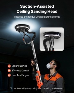 Slefuitor de perete VEVOR DMJ-700A-1FT, 1010 W, 255 mm, cu LED si 15 discuri - Img 3
