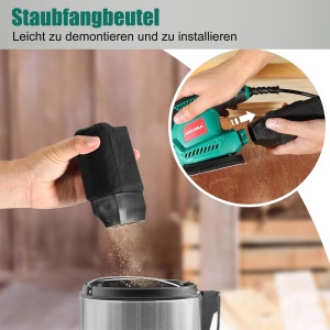 Slefuitor Delta HYCHIKA 200W cu 12 foi abrazive si sistem eficient de colectare a prafului - Img 8