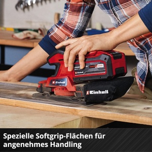 Slefuitor orbital fara fir Einhell TC-OS 18/187 Li Solo Power X-Change (litiu-ion, micro-velcro, suprafete de prindere cu prindere moale, incl. 1x smirghel, fara baterie si incarcator), rosu - Img 9
