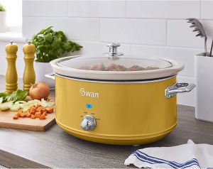 Slow Cooker Swan Retro SF17031YELNEU 65L Ceramic Antiaderent Galben 320W - Img 2