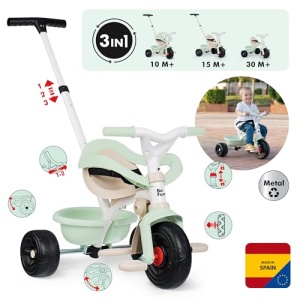 Smoby - Be Fun Comfort Green - Vehicul pentru copii de la 10 luni - Crescand cu copilul - Bara de impingere cu geanta de cumparaturi - Img 2