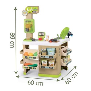 Smoby - Supermarket Fresh Market - Supermarket organic cu casa de marcat, cos de cumparaturi, multe accesorii si functii electronice, pentru copii de la 3 ani - Img 5
