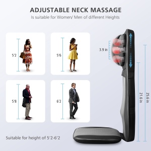 Snailax Massagesitzauflage Shiatsu Functie de Incalzire si Vibratie Masaj pentru Spate si Corp - Img 5
