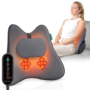 Snailax Perna Lombara cu Masaj si Incalzire Memory Foam 8 Capete Shiatsu 3 Intensitati
