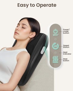 Snailax Shiatsu Masaj pentru Spate si Gat Cu Incalzire si Design Portabil - Img 6
