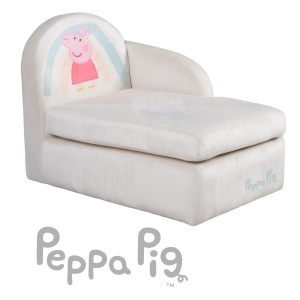 Sofa pentru copii Peppa Pig, confortabila, cu accotoare, 54x75x47 cm, bej - Img 5