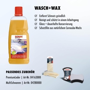 Solutie de curatare si ceara SONAX WaschWax, 1 litru, concentrat - Img 3