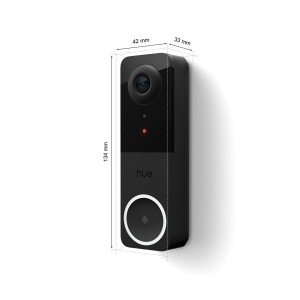 Sonerie video Philips Hue Secure, camera exterior 2K, vedere larga, negru - Img 7