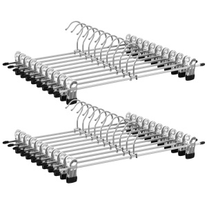 SONGMICS Set 20 Umerase Metalice CRI006-20 Clips Reglabili Negru-Argintiu