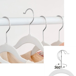SONGMICS Set 50 Umerase Catifea CRF026W04 Alb-Argintiu Rotiti 360deg Rigid si Subtire - Img 4