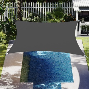 SONGMICS Sonnensegel 2x2m HDPE Protectie UV Culoare Gri Fumuriu - Img 3