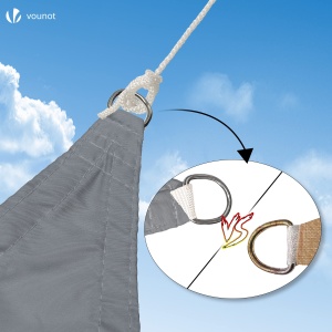 Sonnensegel VOUNOT, 3x4m, gri, 98 UV protectie, impermeabil - Img 2