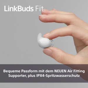 Sony LinkBuds Fit - Casti Bluetooth fara fir cu anulare a zgomotului - Confortabile usoare sunet de inalta rezolutie protectie IPX4 mod sunet ambienta - Img 4