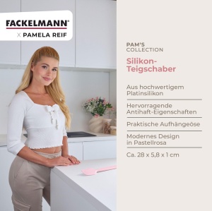 Spatula Fackelmann x Pamela Reif Silikon Pastel Roz 28 cm Rezistenta la Temperaturi Extreme - Img 3
