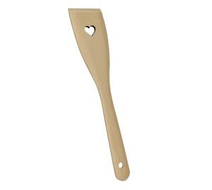 Spatula Metaltex din lemn de fag 30 cm design cu inima - Img 1