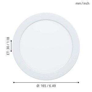 Spot LED incastrabil Eglo Fueva 5, 16,6 cm, alb, IP44, lumina calda - Img 5