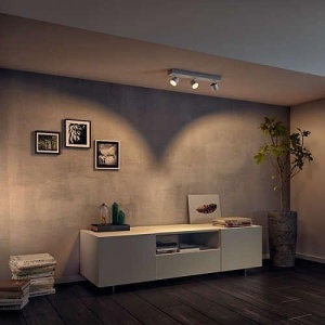 Spoturi LED Philips Star 3 x 45W lumina calda reglabila tehnologie WarmGlow alb - Img 4