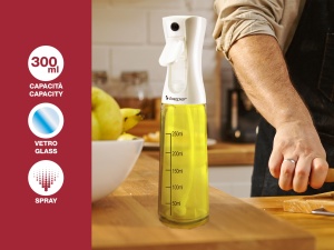 Spray pentru ulei Beper C102SPE002 300 ml sticla gradata capac din plastic alb - Img 2