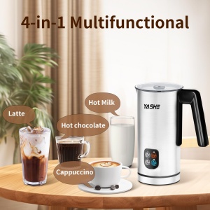 Spumant de lapte YASHE, spumant de lapte electric de 240 ml, spumant de lapte din otel inoxidabil 4 in 1, acoperire antiaderenta, pentru latte macchiato, cappuccino si cacao, rapid si usor de curatat - Img 2