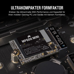 SSD Corsair MP600 MINI 1 TB M.2 NVMe PCIe Gen4, 7000 MBs, Negru - Img 2