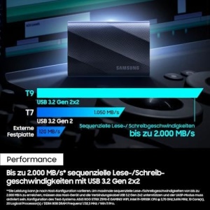 SSD Portabil Samsung T9, 2 TB, 2000 MBs, USB 3.2 Gen 2x2 - Img 4