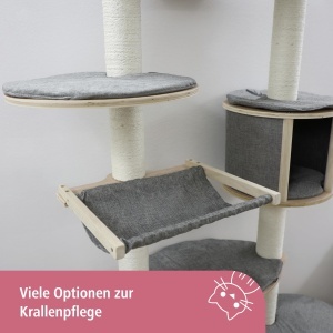 Stalp de zgariat de perete pentru animale de companie Kerbl Dolomite Tofana XL stalp de zgariat pentru pisici gri 70x45x185cm pentru mai multe pisici  - Img 3